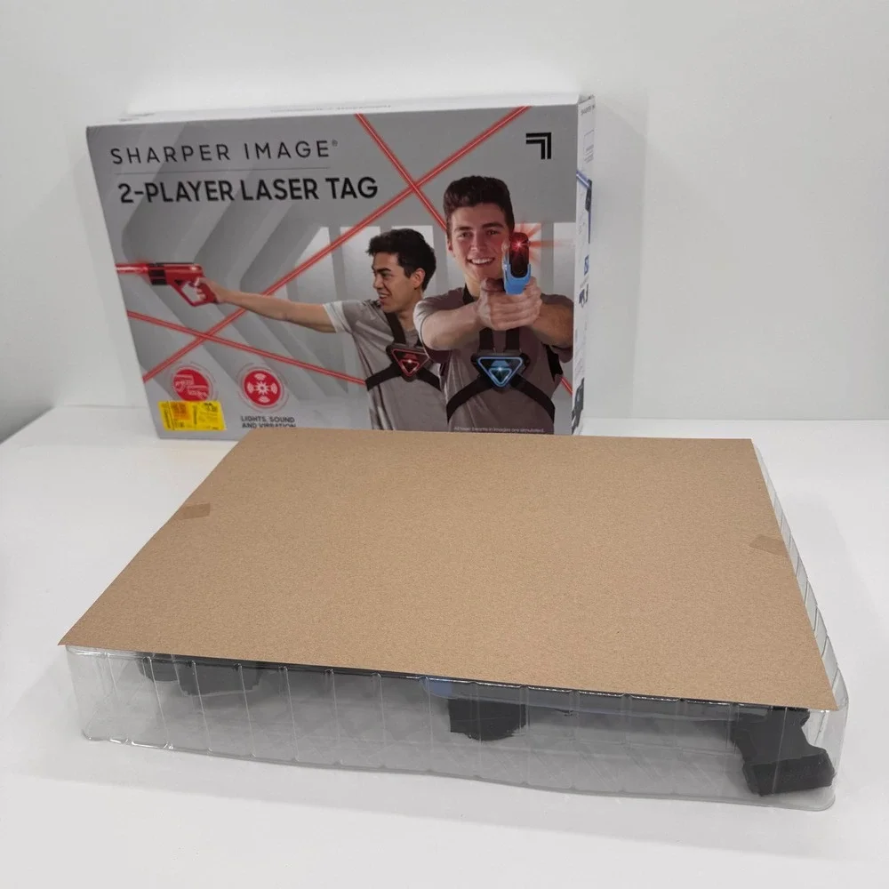 Sharper Image NEW Laser‎ Tag Set Two Player Blasters and Chest Guards Red Blue
